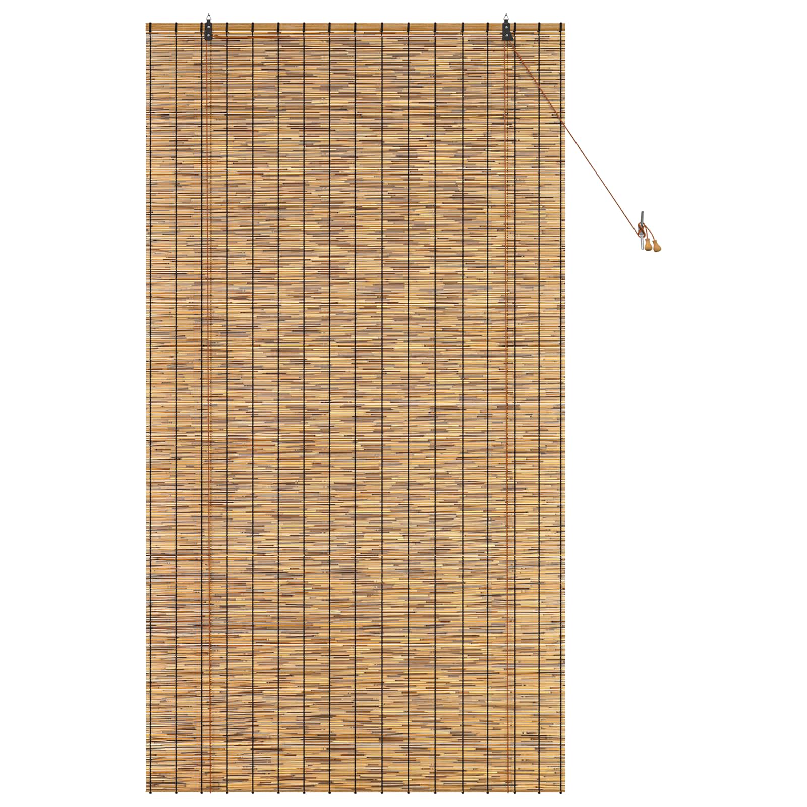 vidaXL Roller Blind Brown 120 x 220 cm Reed 3