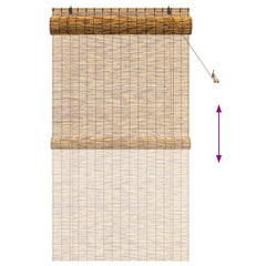 vidaXL Roller Blind Brown 120 x 220 cm Reed 6