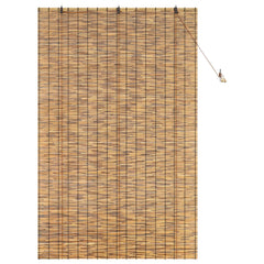 vidaXL Roller Blind Brown 140 x 220 cm Reed 3
