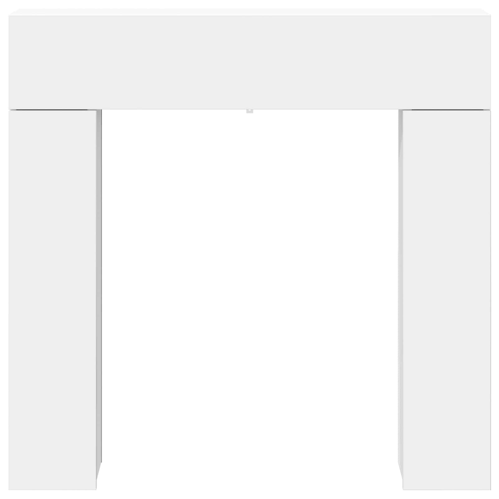 vidaXL Fireplace Surround White 102 x 18 x 100.5 cm Engineered Wood 6