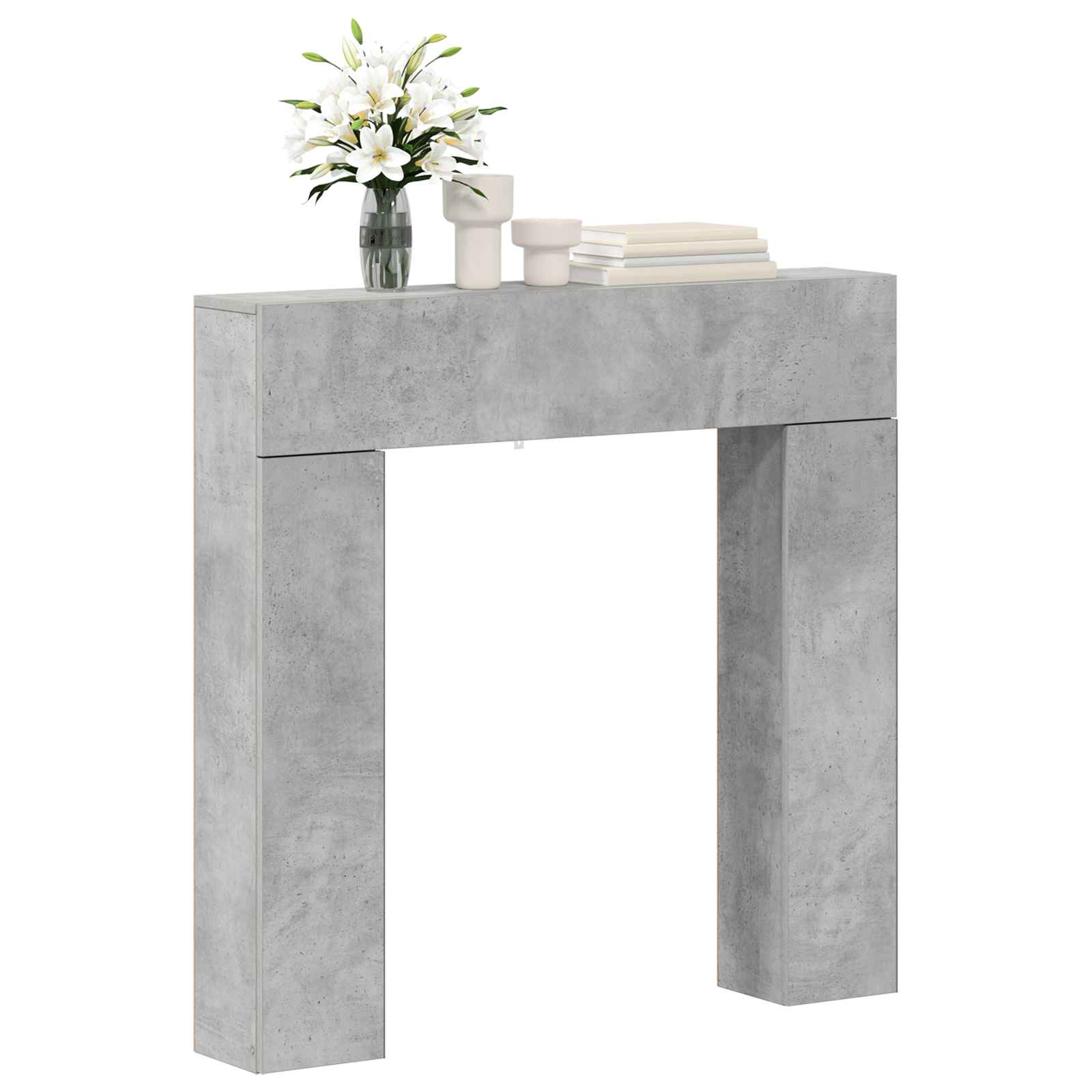 vidaXL Fireplace Surround Concrete Grey 102 x 18 x 100.5 cm 3