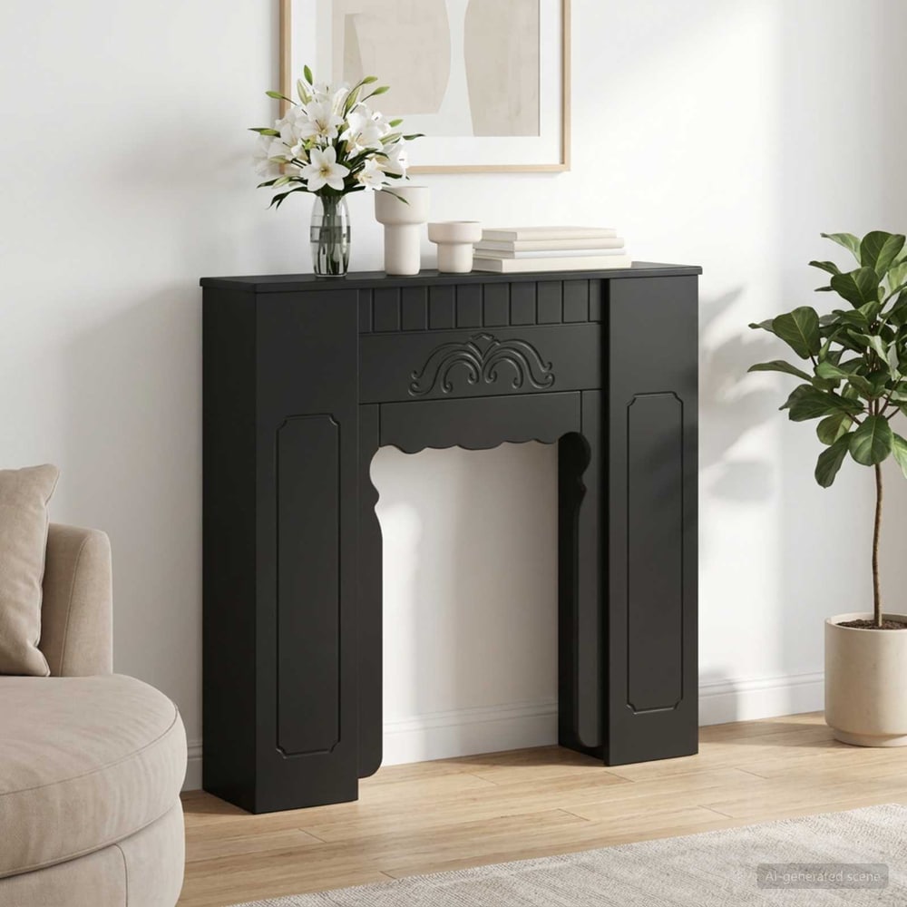 Fireplace Surround 93 x 20 x 89 cm Engineered Wood Black