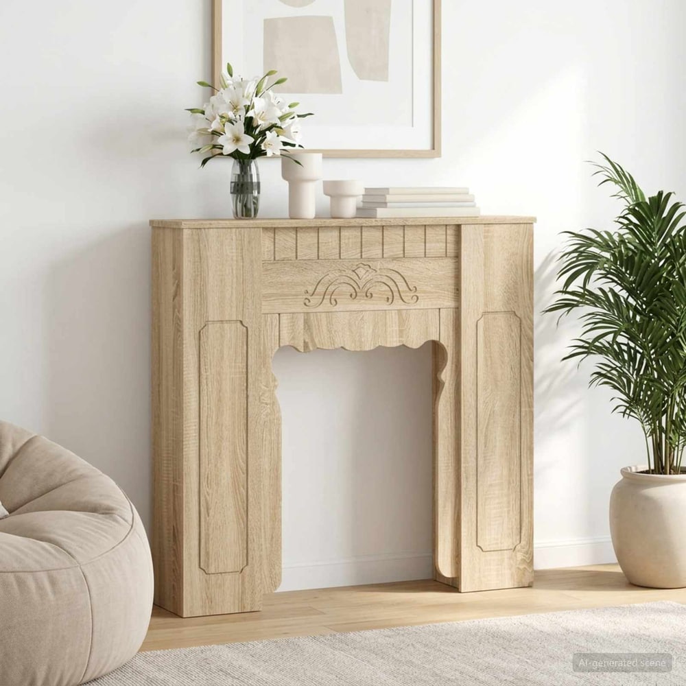 Fireplace Surround 93 x 20 x 89 cm Engineered Wood Sonoma oak