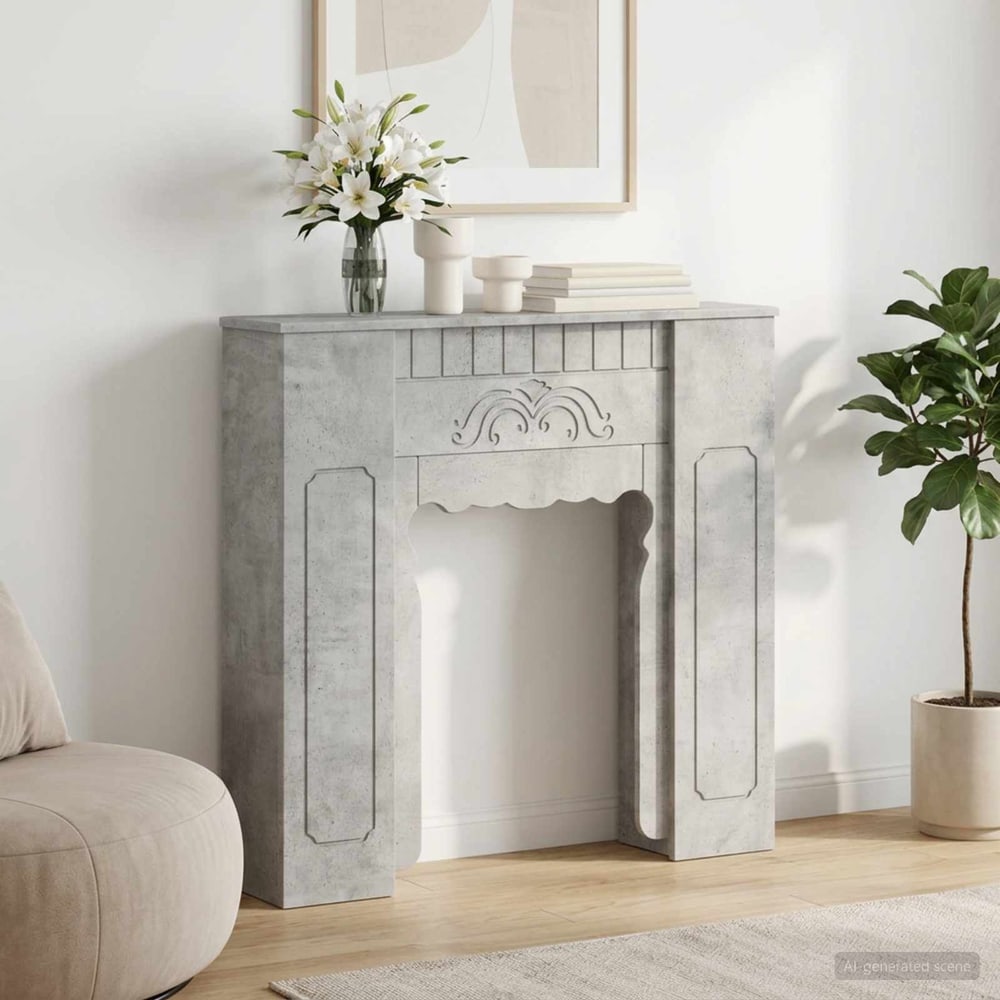 Fireplace Surround 93 x 20 x 89 cm Engineered Wood Concrete grey