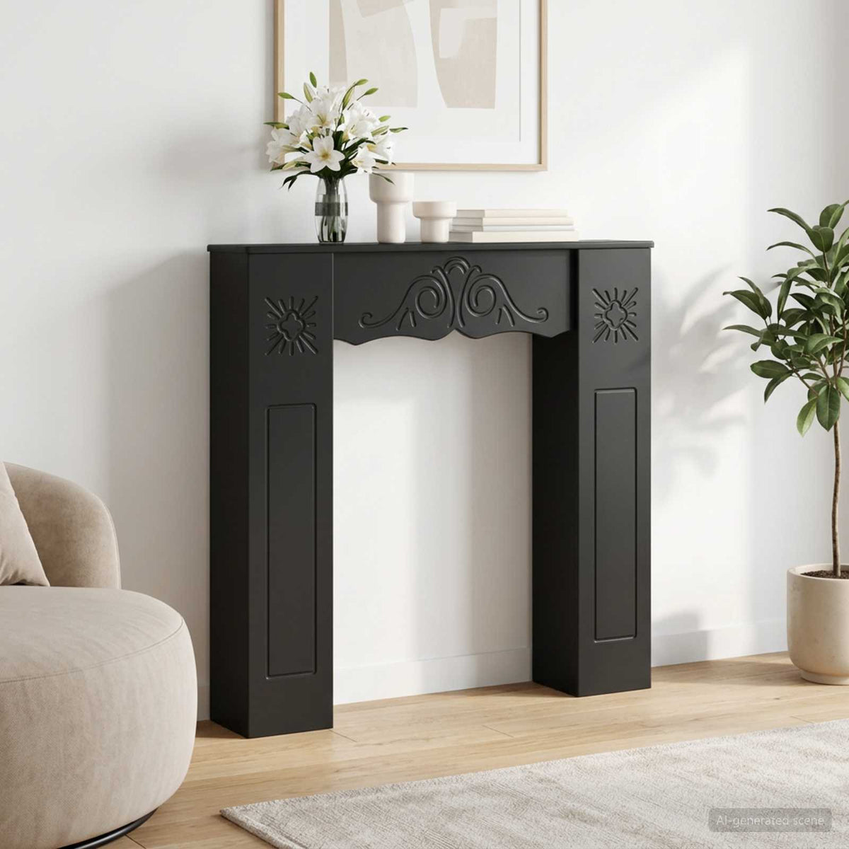 vidaXL Fireplace Surround 102 x 20 x 102 cm Engineered Wood