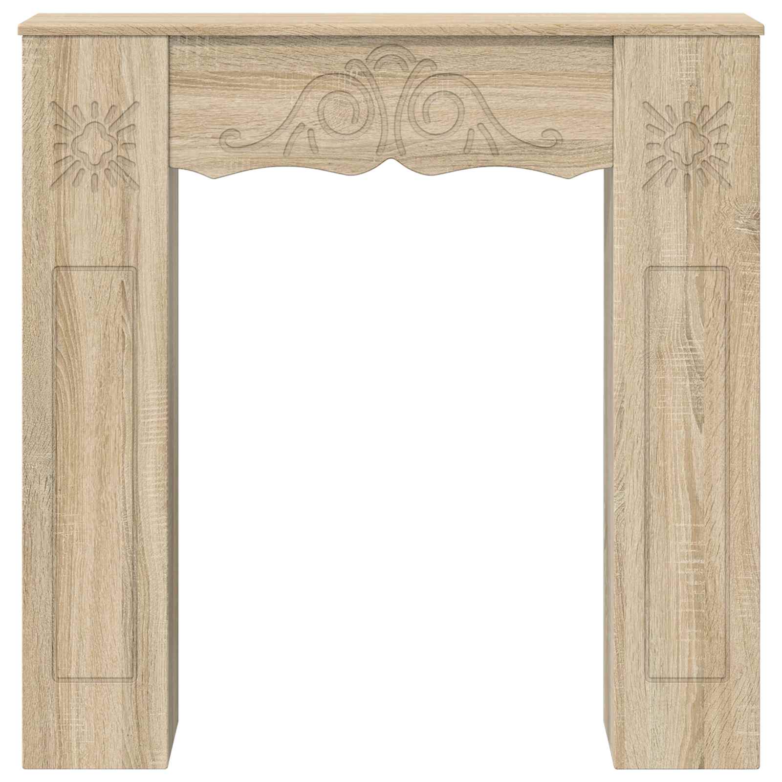 vidaXL Fireplace Surround Sonoma Oak 102 x 20 x 102 cm Engineered Wood 4