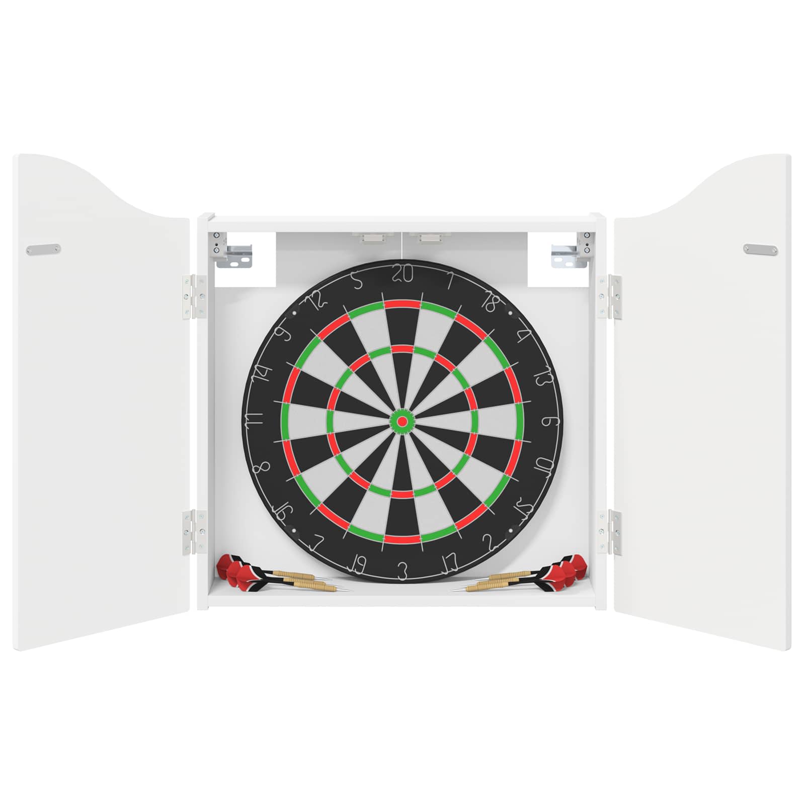 vidaXL Dartboard Cabinet White 56 x 12 x 63 cm Engineered Wood 3