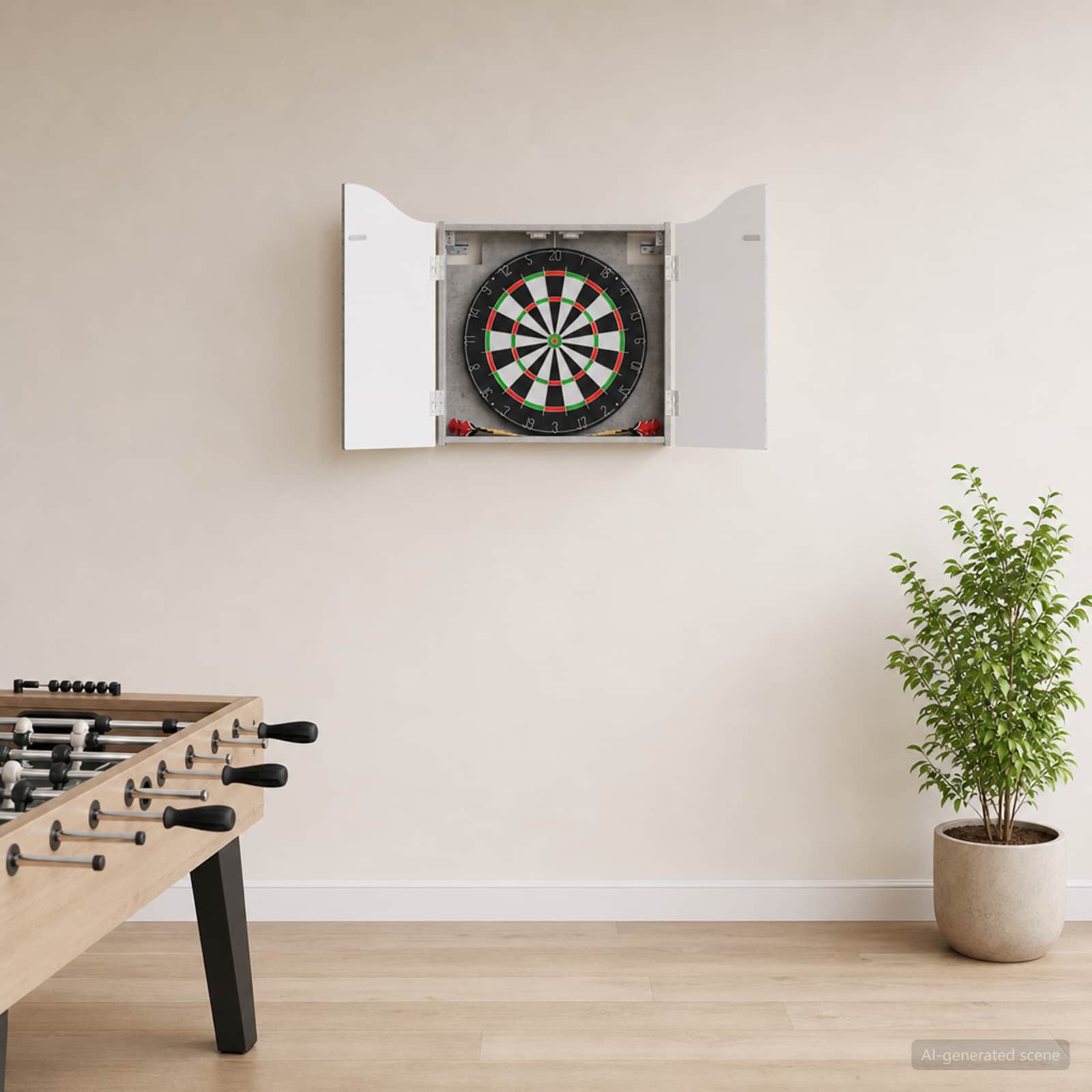 vidaXL Dartboard Cabinet Concrete Grey 56 x 12 x 63 cm Engineered Wood 1
