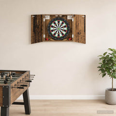 Dartboard Cabinet Engineered Wood in Old Wood