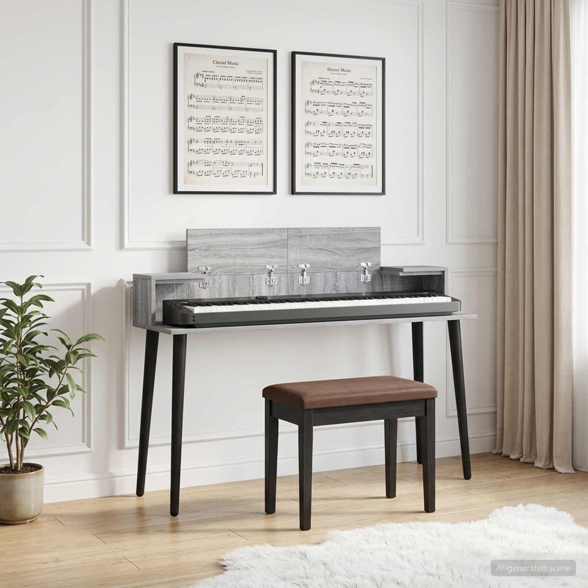 Studio Desk Engineered Wood 152 x 36 x 19.5 cm Grey sonoma