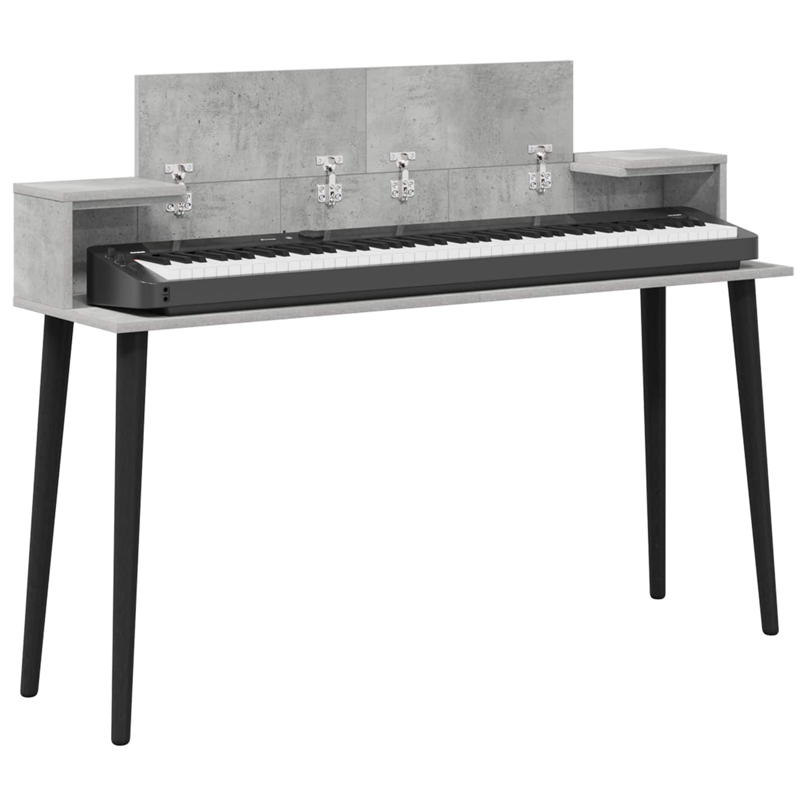 vidaXL Studio Desk Concrete Grey 130 x 36 x 19.5 cm Engineered Wood 3