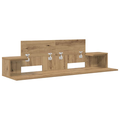vidaXL Studio Desk Artisan Oak 130 x 36 x 19.5 cm Engineered Wood 4