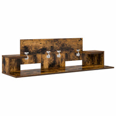vidaXL Studio Desk Smoked Oak 110 x 36 x 19.5 cm Engineered Wood 4