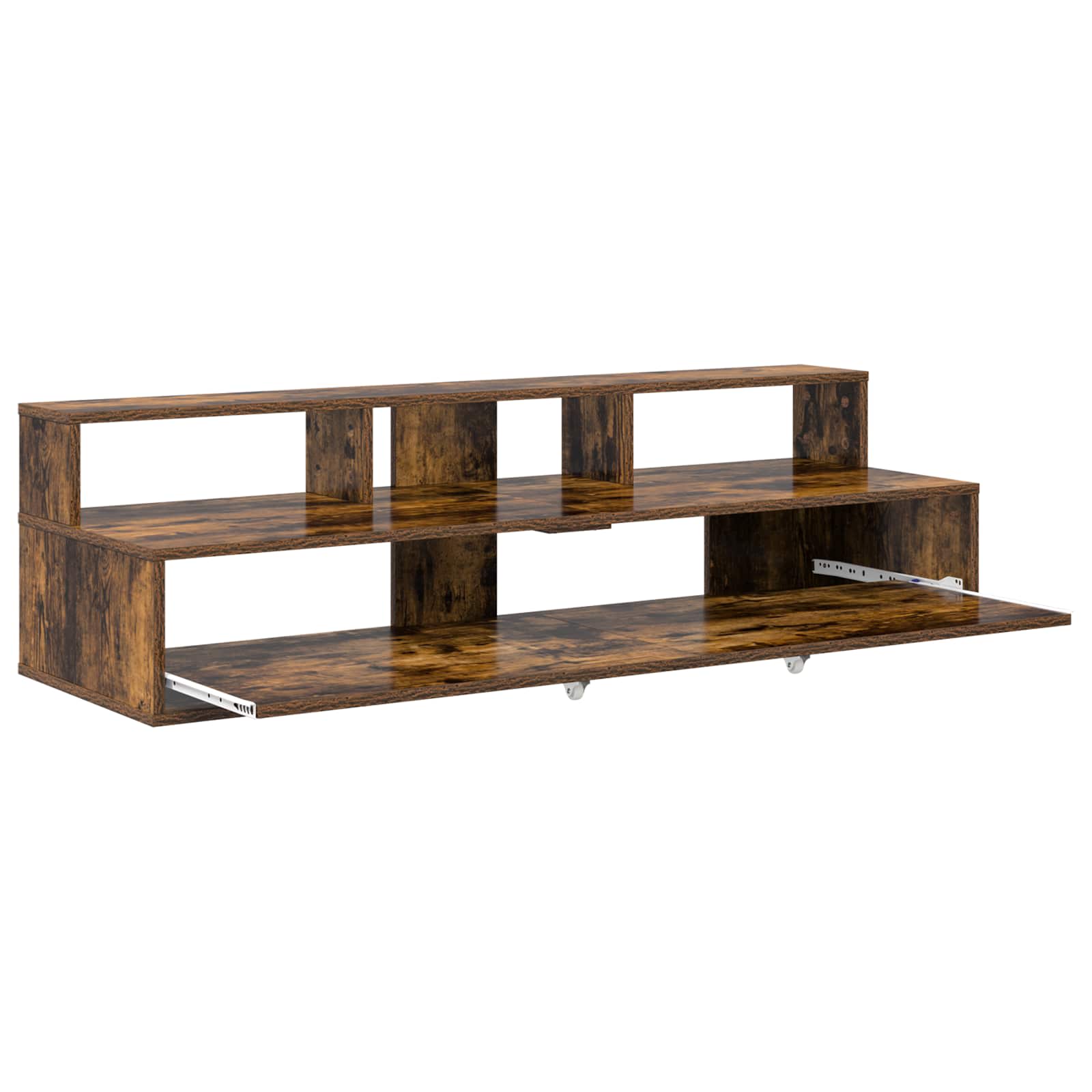 vidaXL Studio Desk Smoked Oak 110 x 42.5 x 36 cm Engineered Wood 4