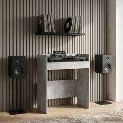 DJ Table Engineered Wood 102 x 45 x 102 cm Concrete grey