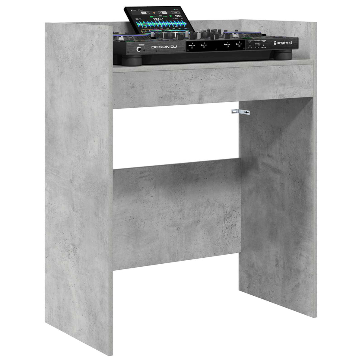 DJ Table Engineered Wood 102 x 45 x 102 cm Concrete grey
