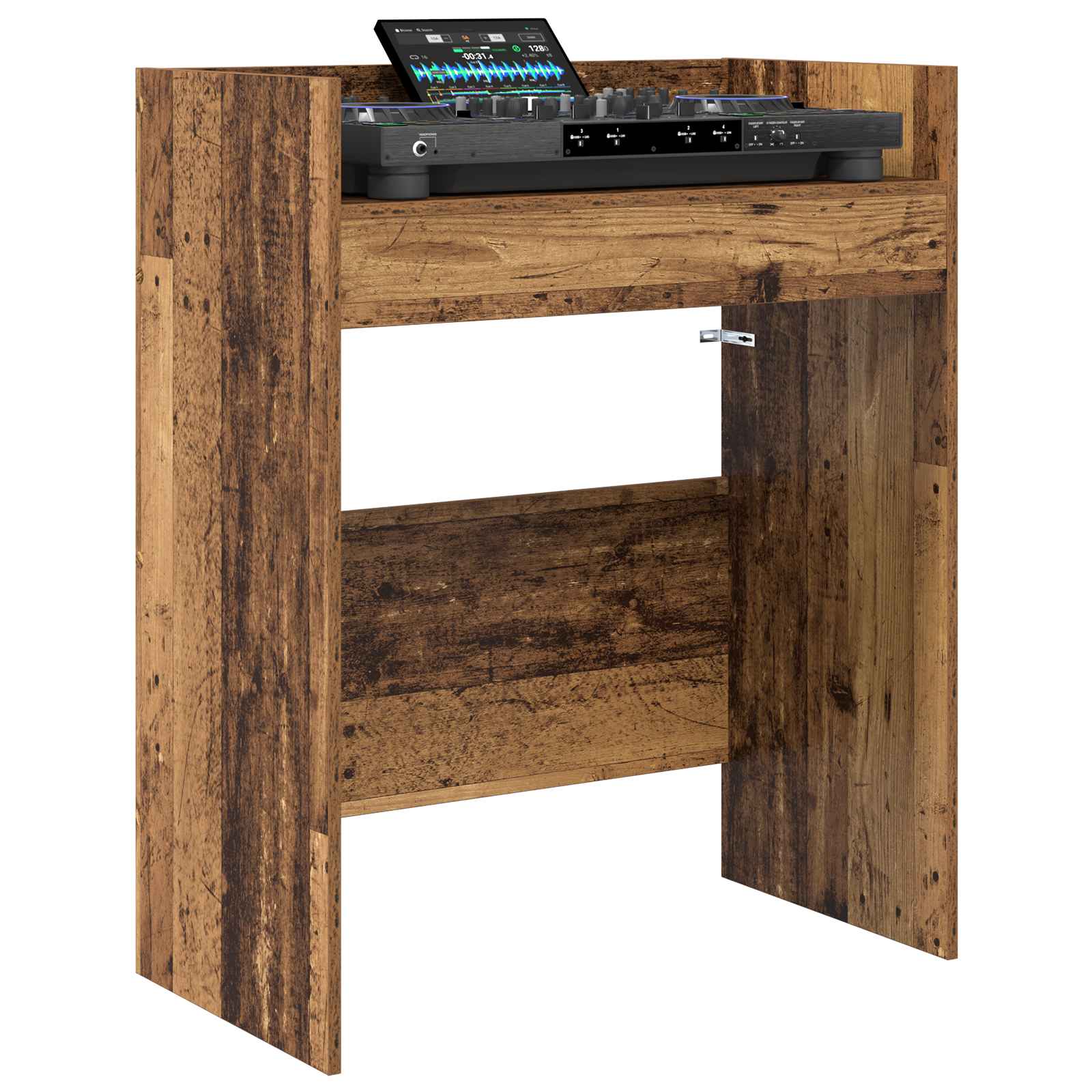 vidaXL DJ Table Old Wood 102 x 45 x 102 cm Engineered Wood 3