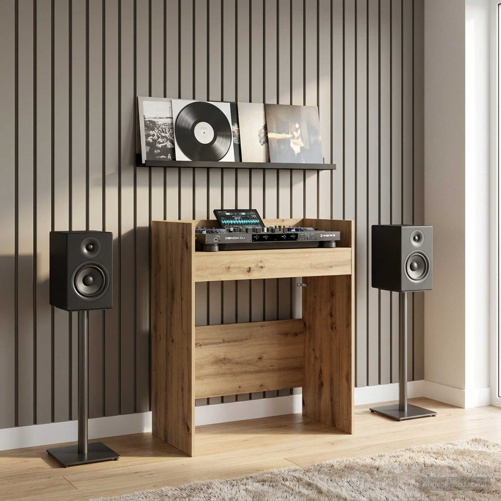 DJ Table Engineered Wood 102 x 45 x 102 cm Artisan oak