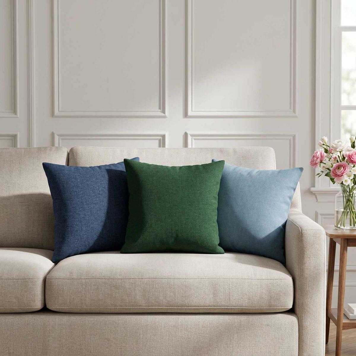 Throw Pillow HEERLEN Fabric 6 pcs 35 x 35 cm Dark Green