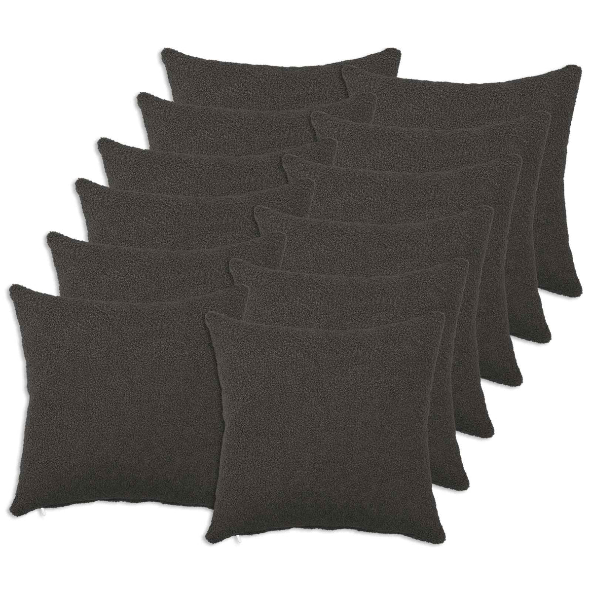 Cushion Cover HEERLEN Dark Grey Bouclé