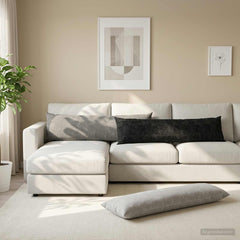 vidaXL Throw Pillow HEERLEN Light Grey 40 x 145 cm Chenille Fabric 3