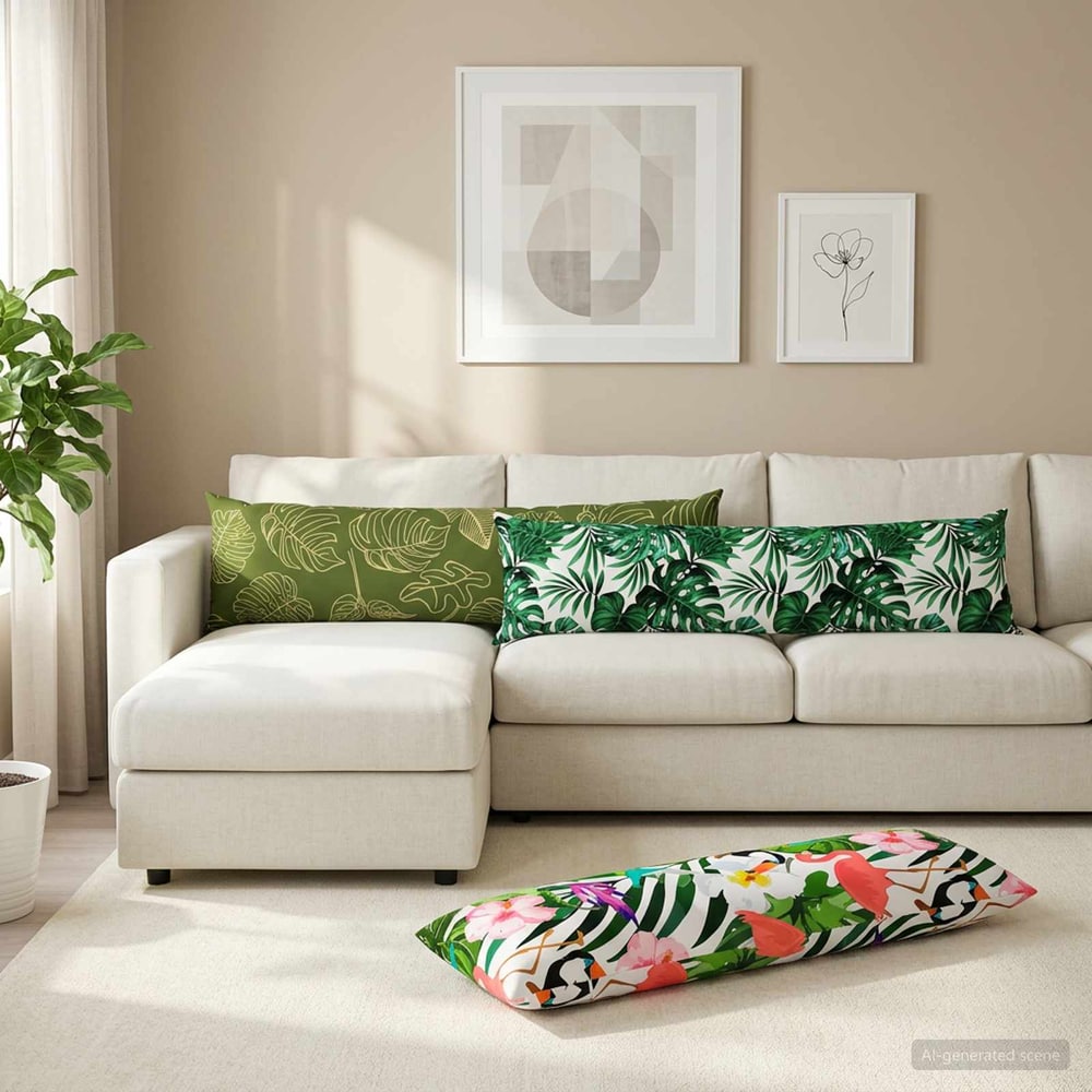 Throw Pillow HEERLEN Polyester Leaf