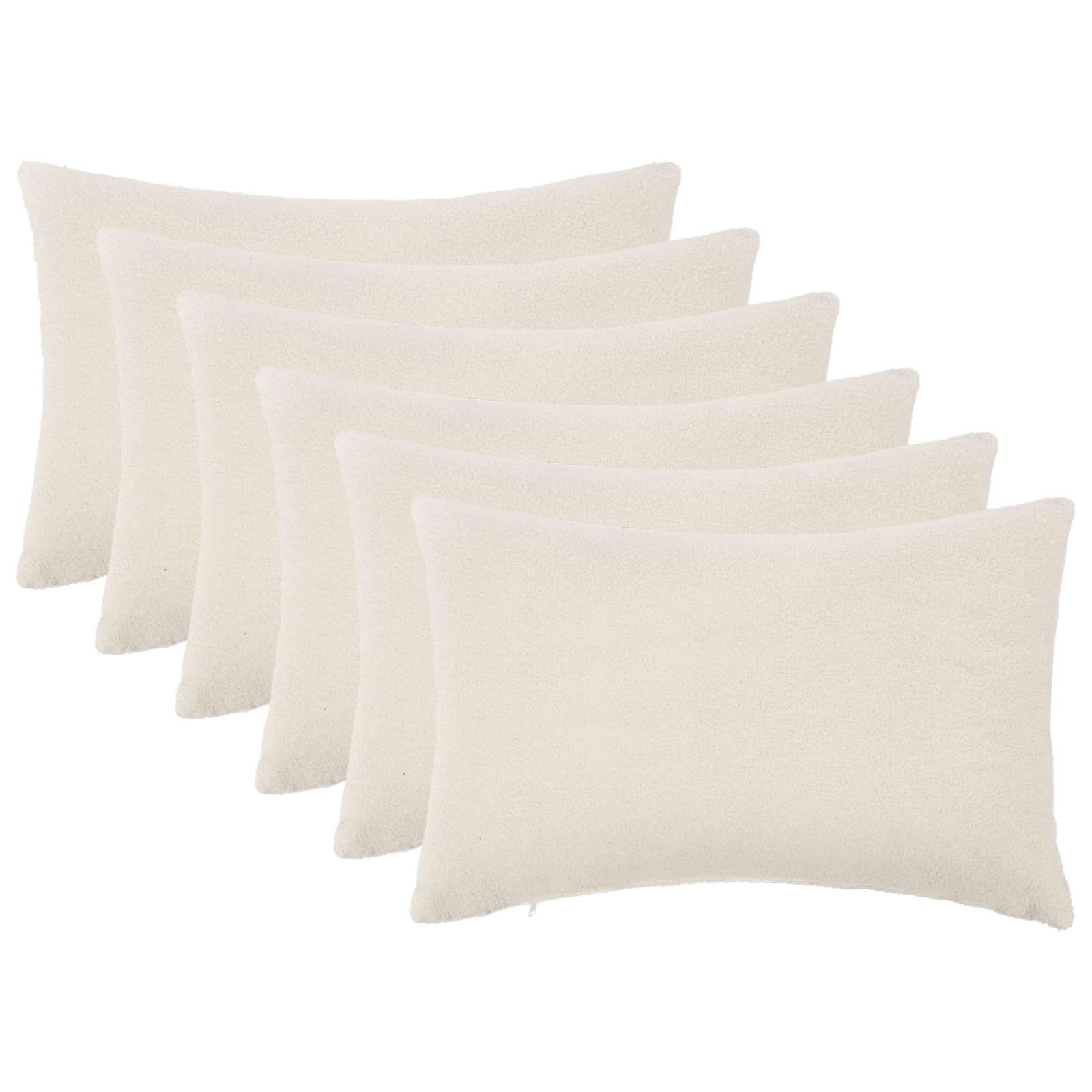 vidaXL Cushion Cover 6 pcs HEERLEN Cream 40 x 60 cm Bouclé 1