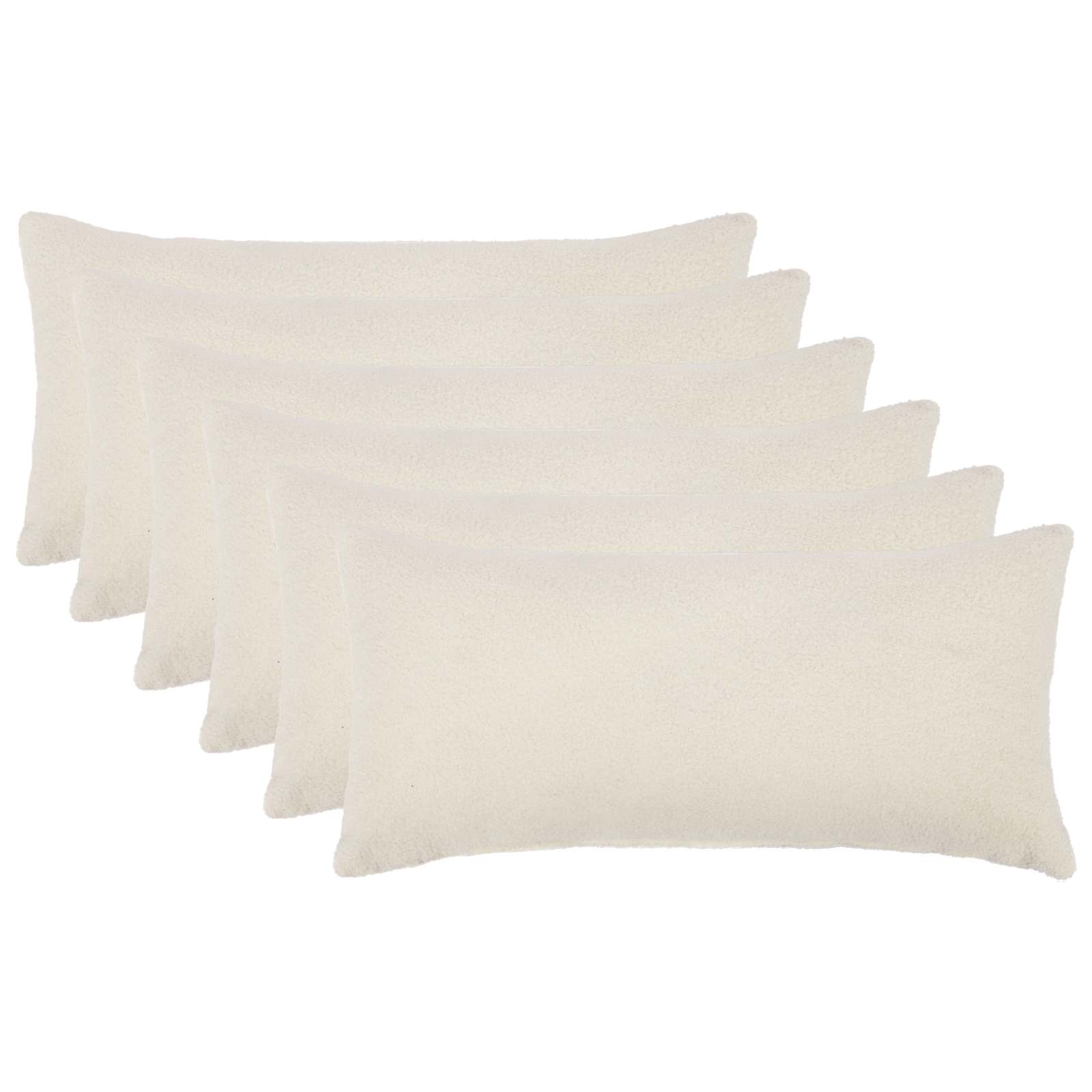 vidaXL Cushion Cover 6 pcs HEERLEN Cream 40 x 70 cm Bouclé 1