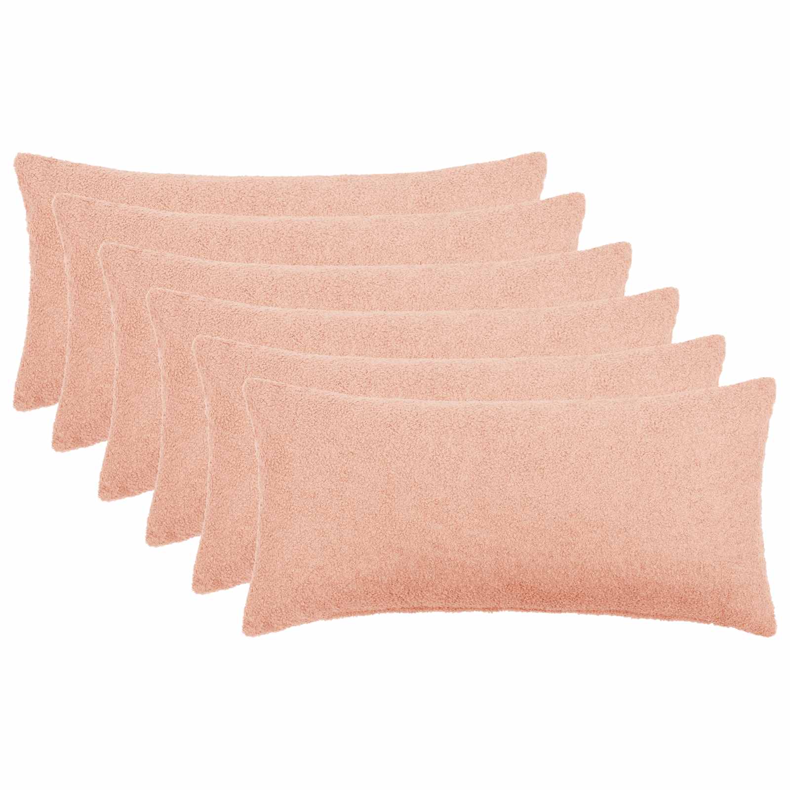 vidaXL Cushion Cover 6 pcs HEERLEN Pink 40 x 70 cm Bouclé 1