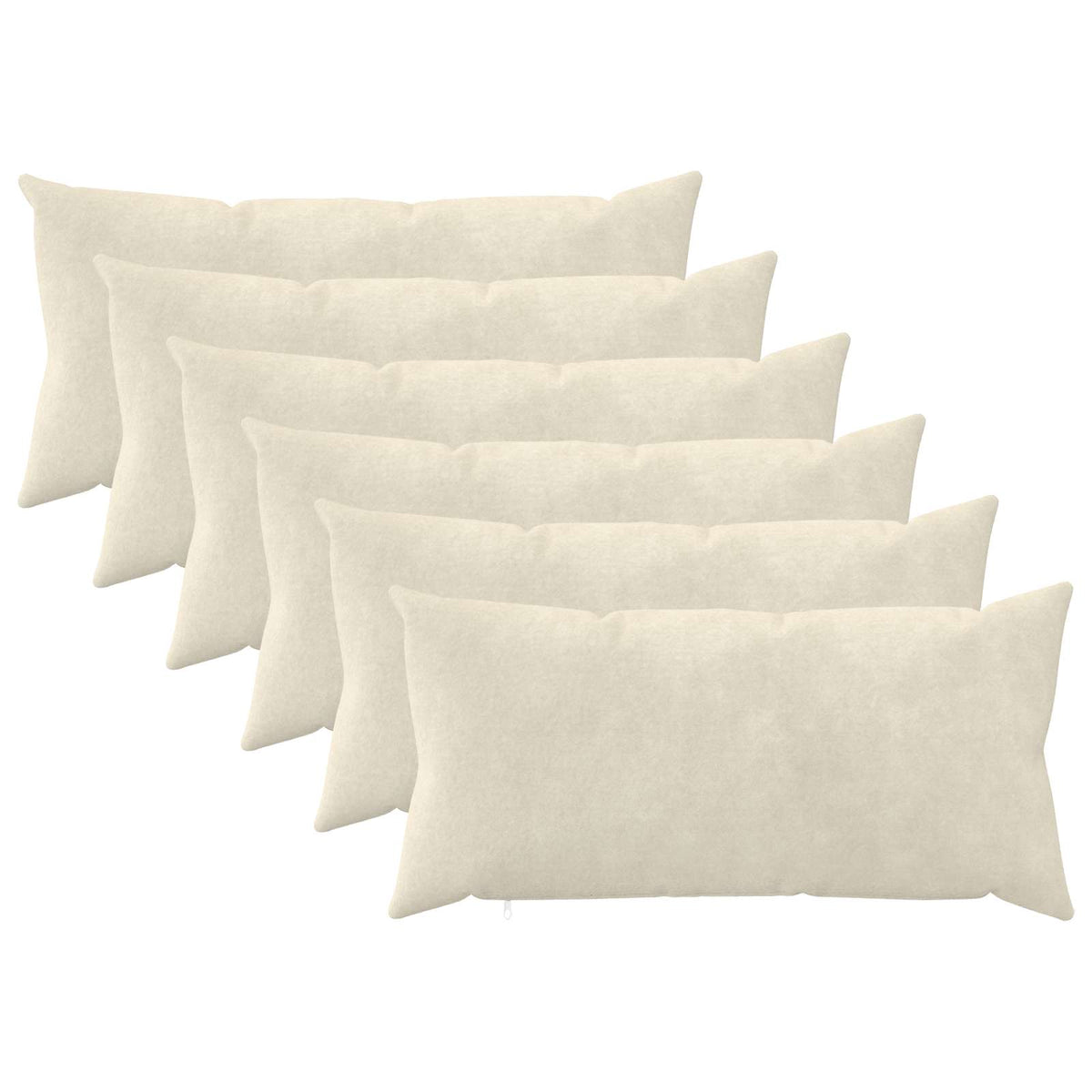 vidaXL Cushion Cover 6 pcs HEERLEN Cream 40 x 70 cm Microfiber Fleece 1
