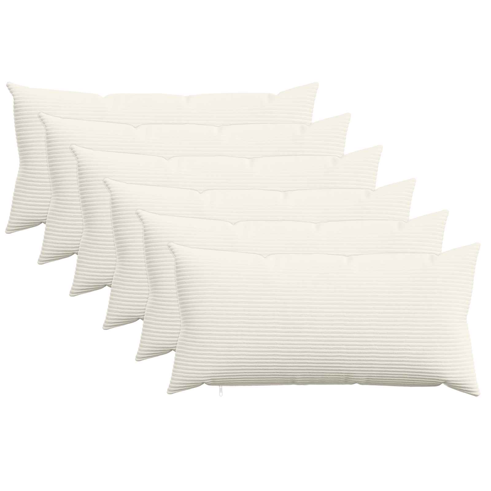 vidaXL Cushion Cover 6 pcs HEERLEN Cream 40 x 80 cm Corduroy 1