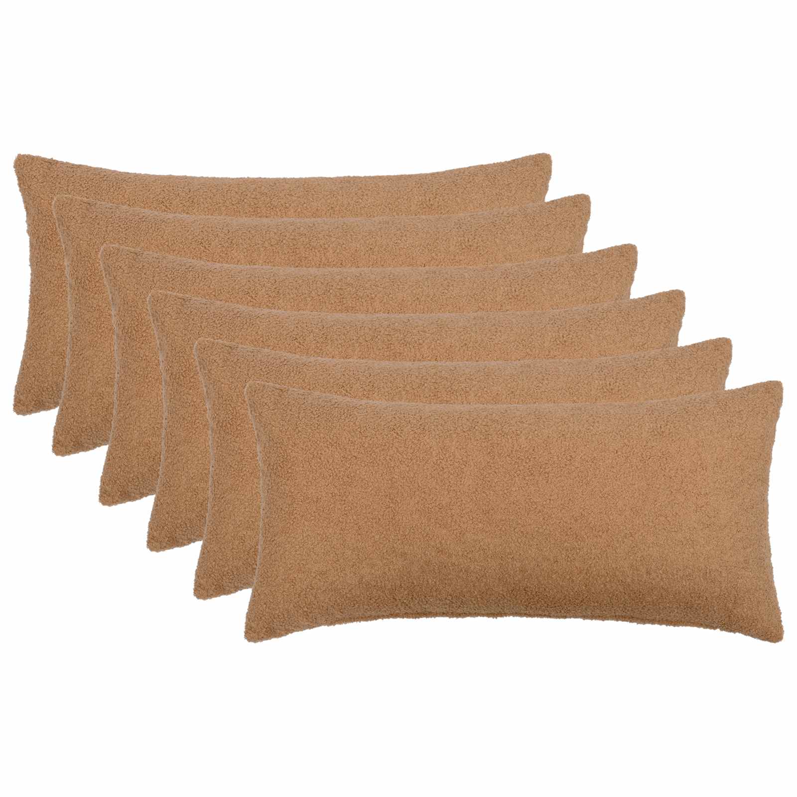 vidaXL Cushion Cover 6 pcs HEERLEN Beige 40 x 80 cm Bouclé 1
