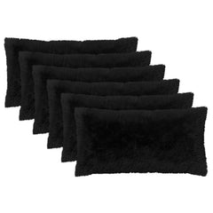 vidaXL Cushion Cover 6 pcs HEERLEN Black 40 x 80 cm PV Fleece 2