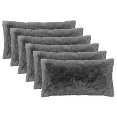 vidaXL Cushion Cover 6 pcs HEERLEN Light Grey 40 x 80 cm PV Fleece 2