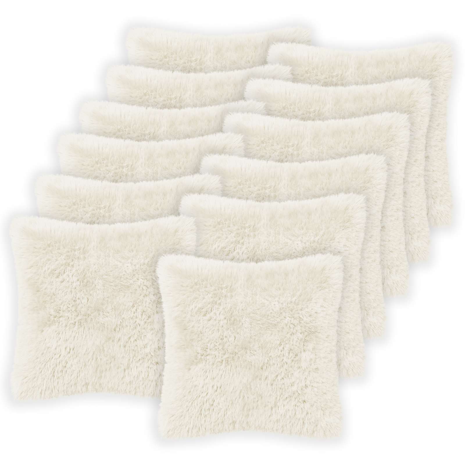 vidaXL Cushion Cover 12 pcs HEERLEN White 45 x 45 cm PV Fleece 2