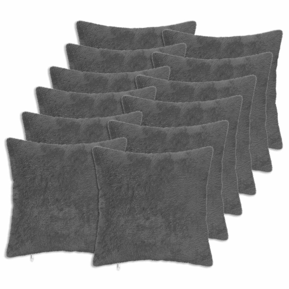 vidaXL Cushion Cover 12 pcs HEERLEN Dark Grey 45 x 45 cm 2