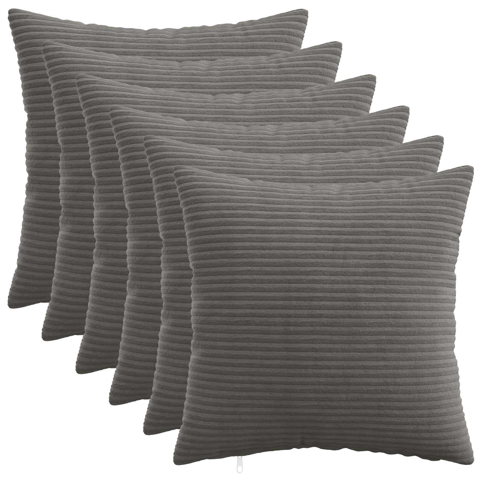 vidaXL Cushion Cover 6 pcs HEERLEN Dark Grey 50 x 50 cm Corduroy 1