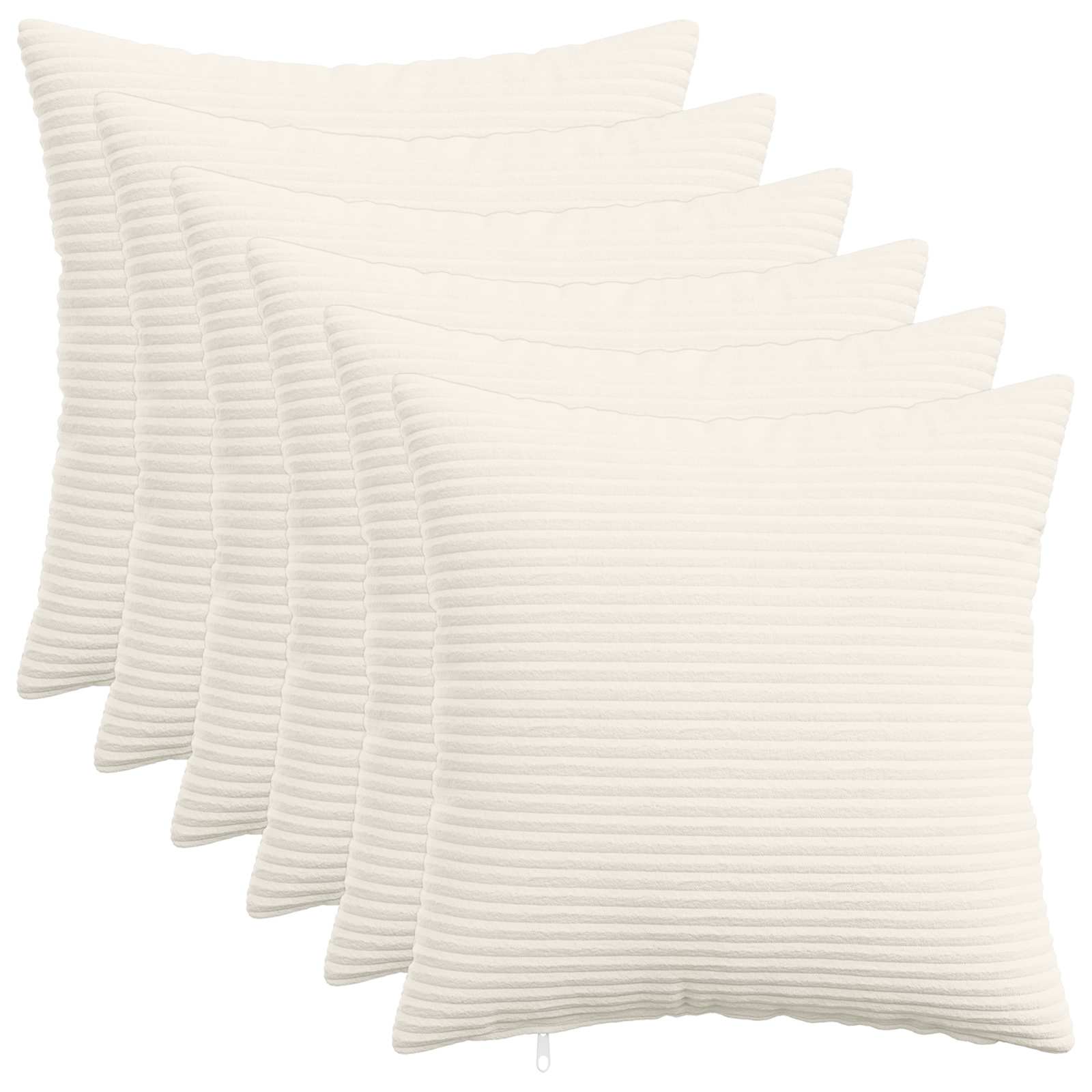 vidaXL Cushion Cover 6 pcs HEERLEN Cream 50 x 50 cm Corduroy 1