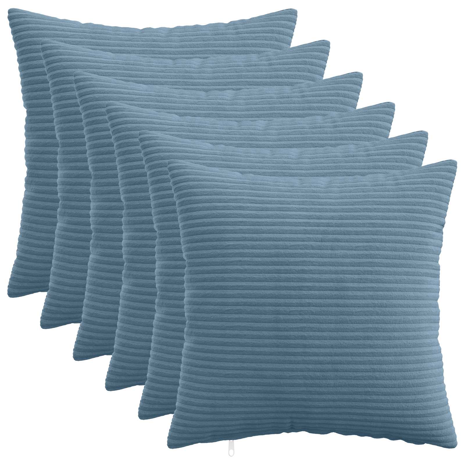 vidaXL Cushion Cover 6 pcs HEERLEN Blue 50 x 50 cm Corduroy 1