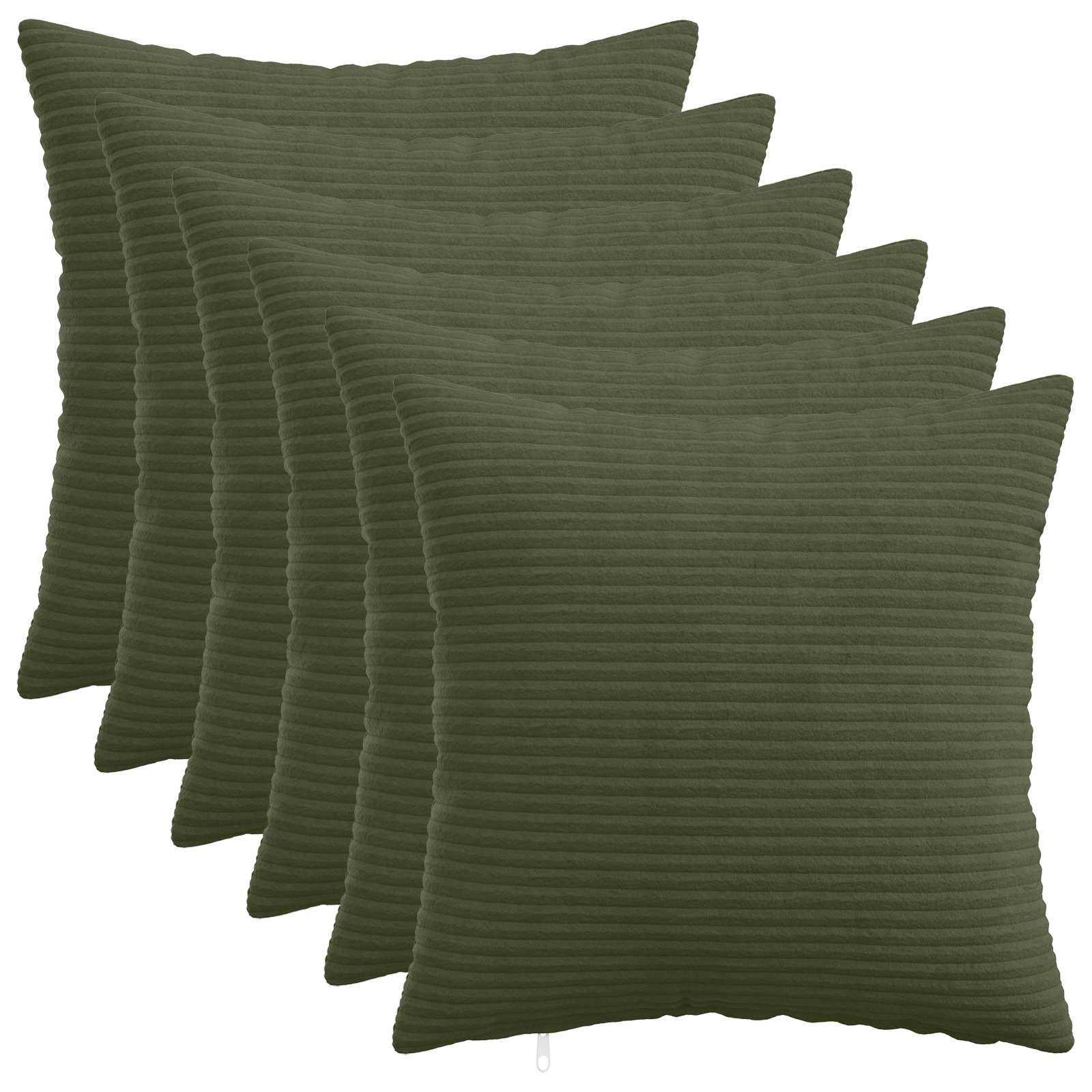 vidaXL Cushion Cover 6 pcs HEERLEN Green 50 x 50 cm Corduroy 1