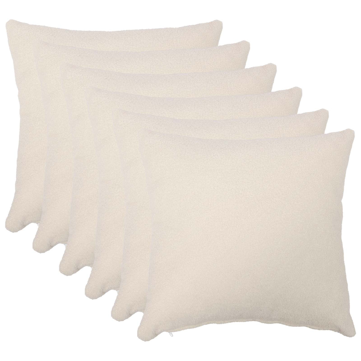 vidaXL Cushion Cover 6 pcs HEERLEN Cream 50 x 50 cm Bouclé 2
