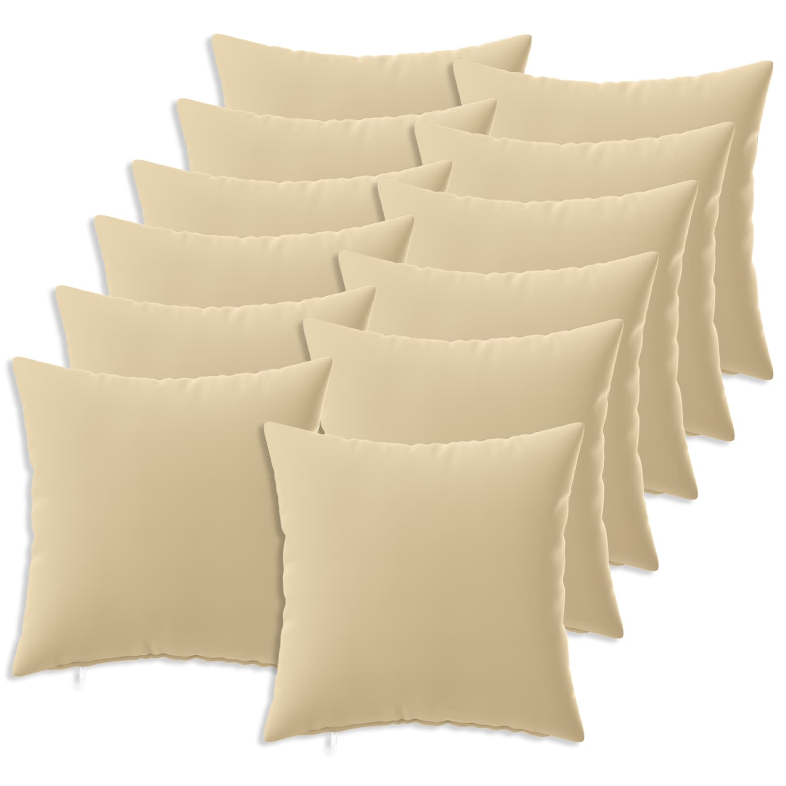 vidaXL Cushion Cover 12 pcs HEERLEN Beige 50 x 50 cm Polyester 2