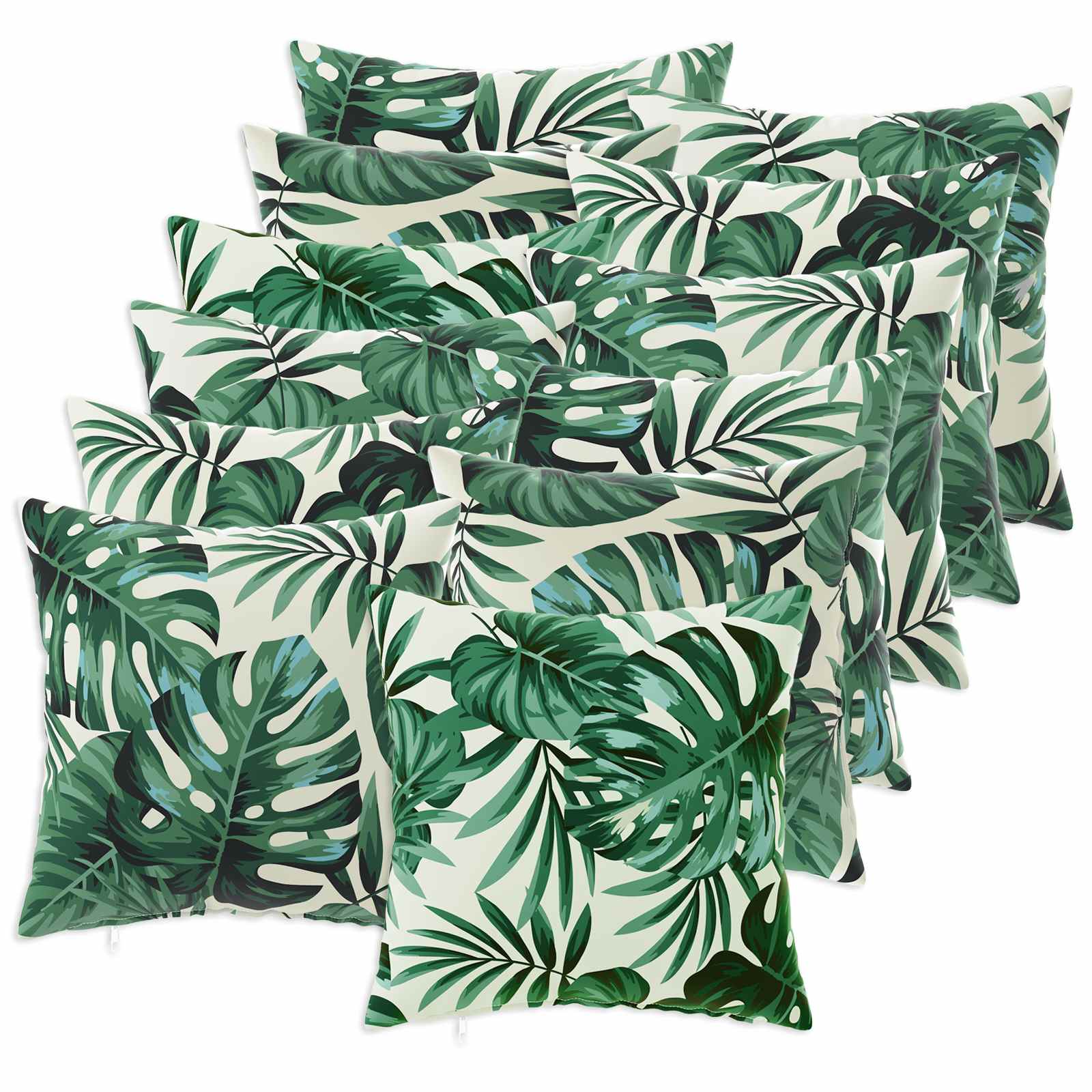 vidaXL Cushion Cover 12 pcs HEERLEN Leaf Pattern 50 x 50 cm Polyester 2