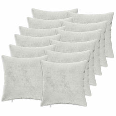 vidaXL Cushion Cover 12 pcs HEERLEN Light Grey 50 x 50 cm Flannel 2
