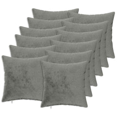 vidaXL Cushion Cover 12 pcs HEERLEN Dark Grey 50 x 50 cm Flannel 2