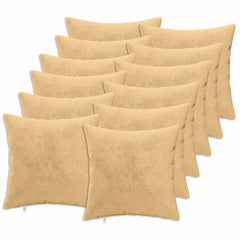 vidaXL Cushion Cover 12 pcs HEERLEN Taupe 50 x 50 cm Flannel 2