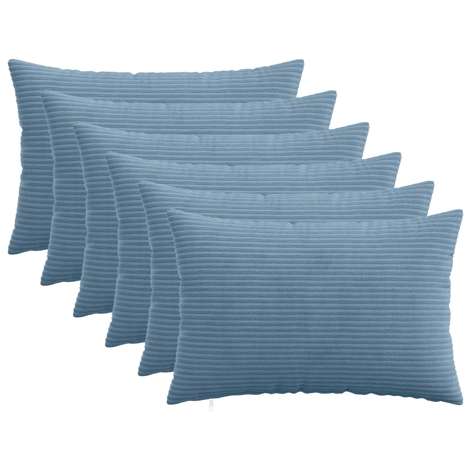 vidaXL Cushion Cover 6 pcs HEERLEN Blue 50 x 70 cm Corduroy 1
