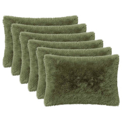 vidaXL Cushion Cover 6 pcs HEERLEN Green 50 x 75 cm PV Fleece 2