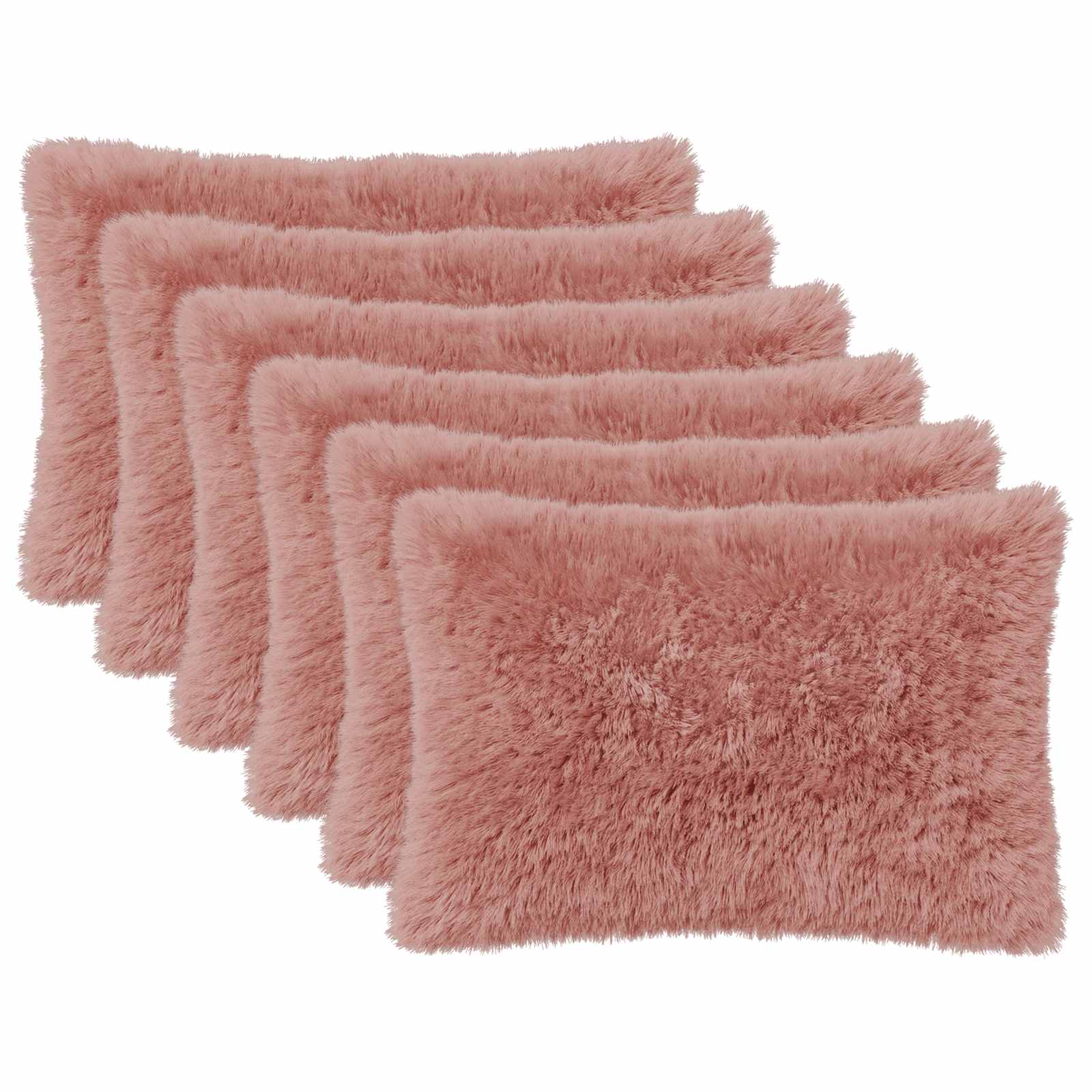 vidaXL Cushion Cover 6 pcs HEERLEN Pink 50 x 75 cm PV Fleece 2