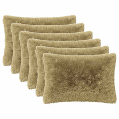 vidaXL Cushion Cover 6 pcs HEERLEN Light Green 50 x 75 cm PV Fleece 2
